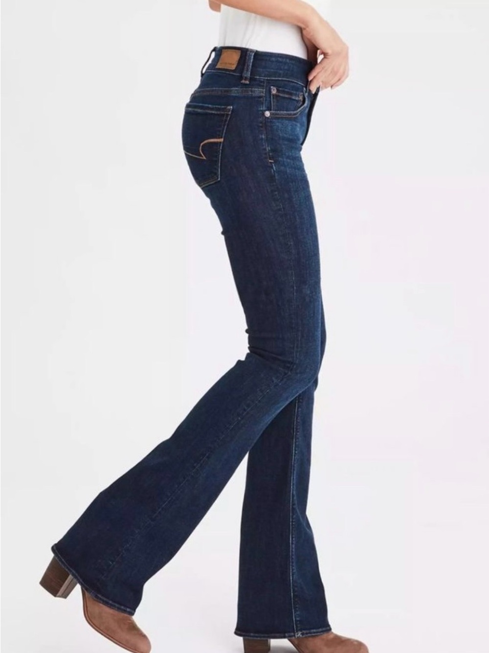 American Eagle Outfitters Women’s Dark Blue Slim Bootcut Stretch Denim Jeans